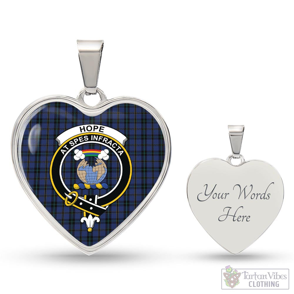 Tartan Vibes Clothing Hope (Vere-Weir) Tartan Heart Necklace with Family Crest