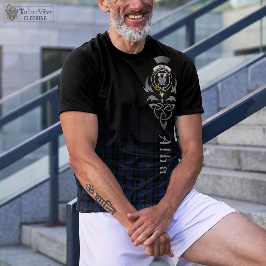 Tartan Vibes Clothing Hope (Vere-Weir) Tartan T-Shirt Featuring Alba Gu Brath Family Crest Celtic Inspired