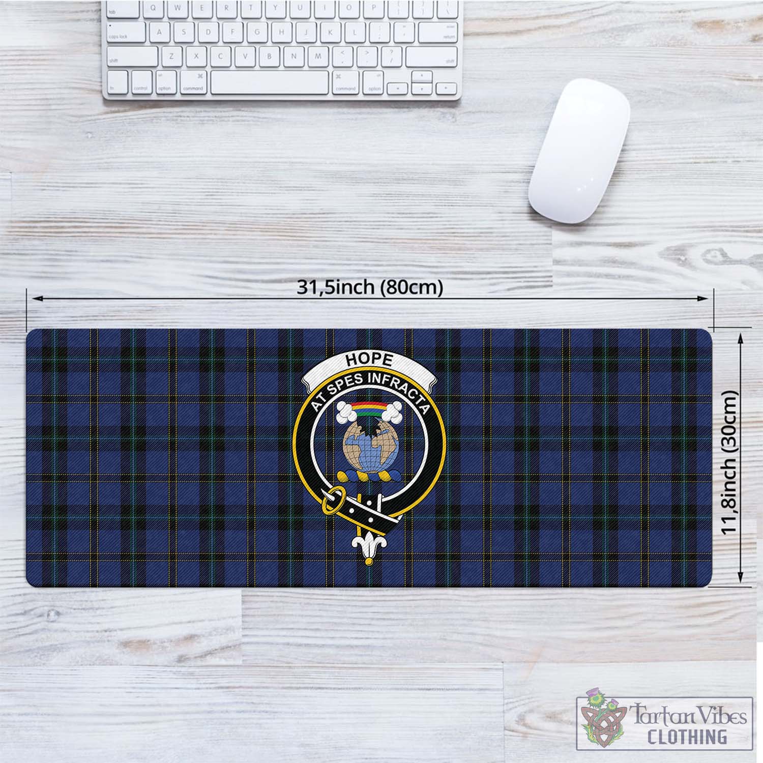 Tartan Vibes Clothing Hope (Vere-Weir) Tartan Mouse Pad with Family Crest