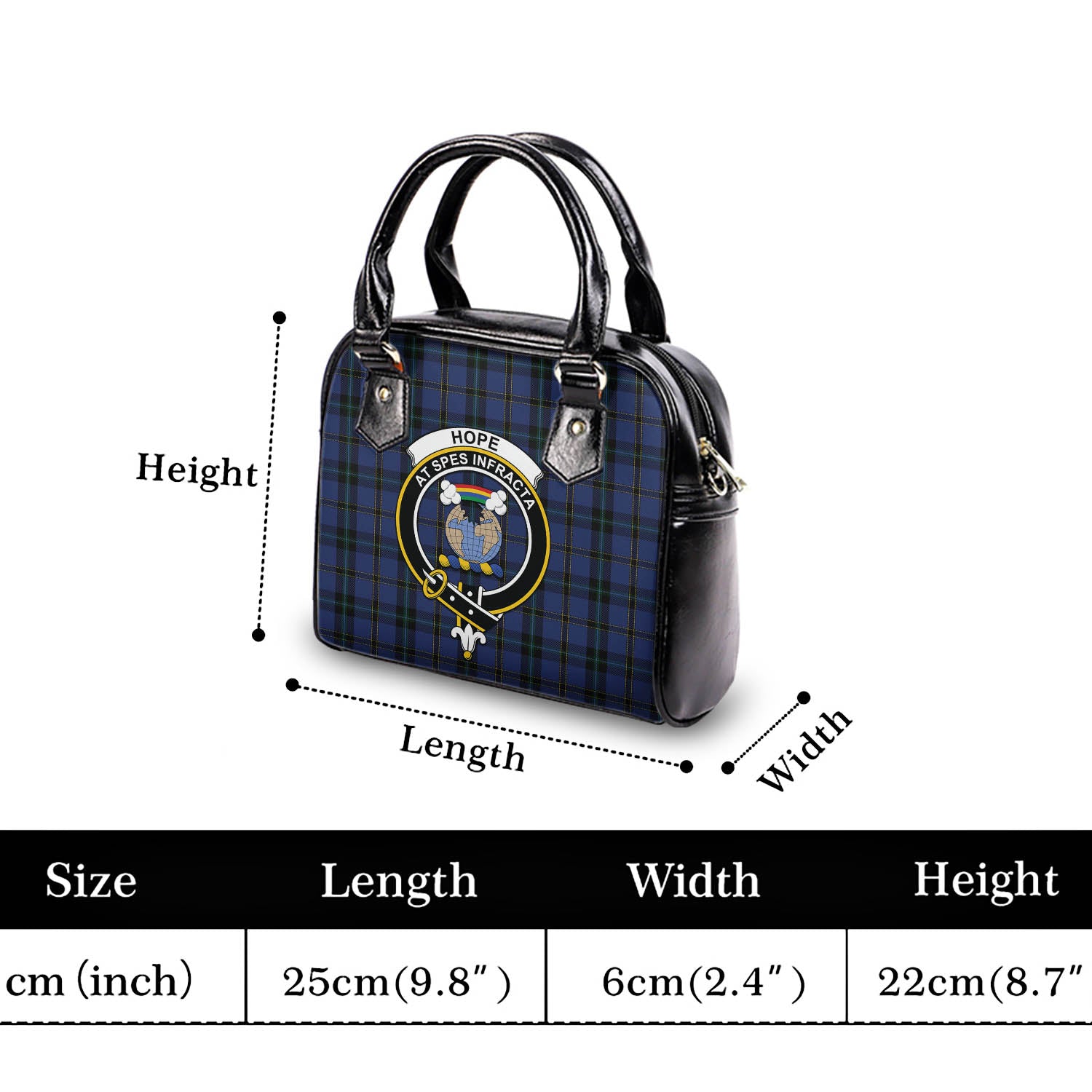 Hope (Vere-Weir) Tartan Shoulder Handbags with Family Crest - Tartanvibesclothing