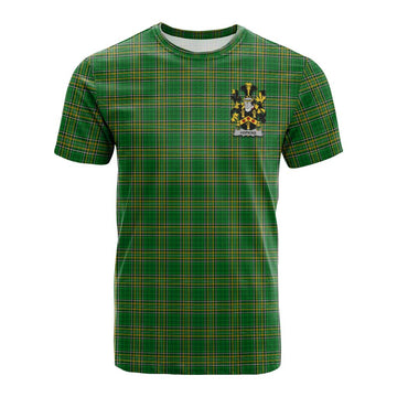 Hopkins Irish Clan Tartan Cotton T-shirt with Coat of Arms