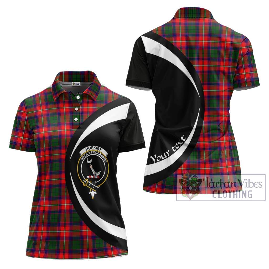 Hopkirk Tartan Women's Polo Shirt with Family Crest Circle Style Women - Tartan Vibes Clothing