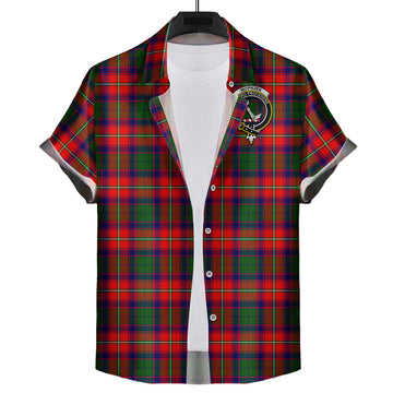 Hopkirk Tartan Short Sleeve Button Down Shirt with Family Crest