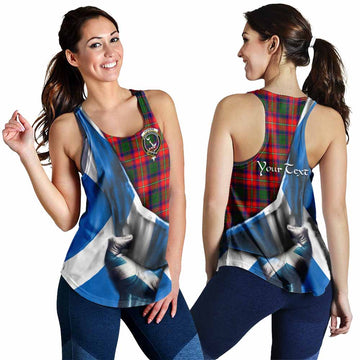 Hopkirk Tartan Women's Racerback Tanks with Family Crest Scotland Patriotic Style