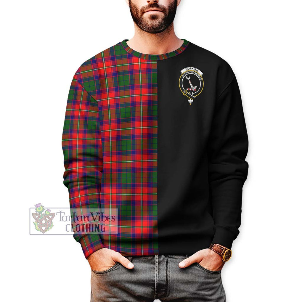 Hopkirk Tartan Sweatshirt with Family Crest and Half Of Me Style Unisex - Tartanvibesclothing Shop