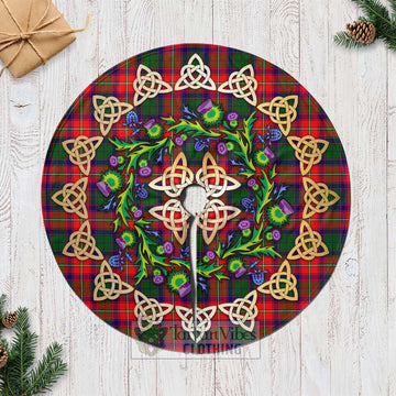 Hopkirk Tartan Christmas Tree Skirt with Thistle Celtic Knot Style