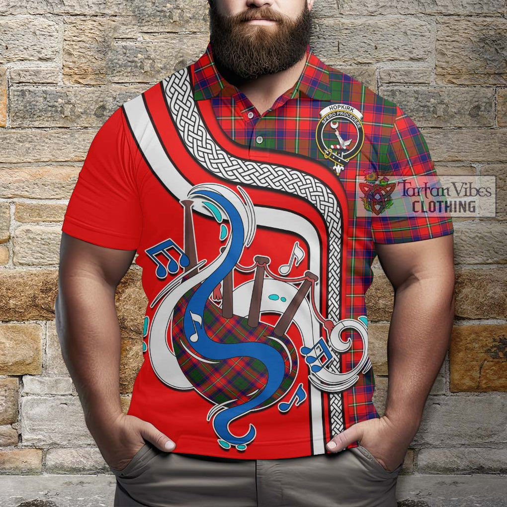 Tartan Vibes Clothing Hopkirk Tartan Polo Shirt with Epic Bagpipe Style