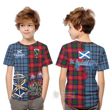 Hopkirk Tartan Kid T-Shirt Happy St. Andrew's Day Half Tartan Style