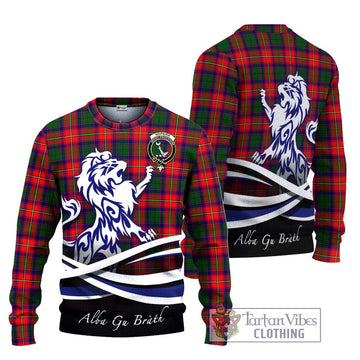 Hopkirk Tartan Ugly Sweater with Alba Gu Brath Regal Lion Emblem