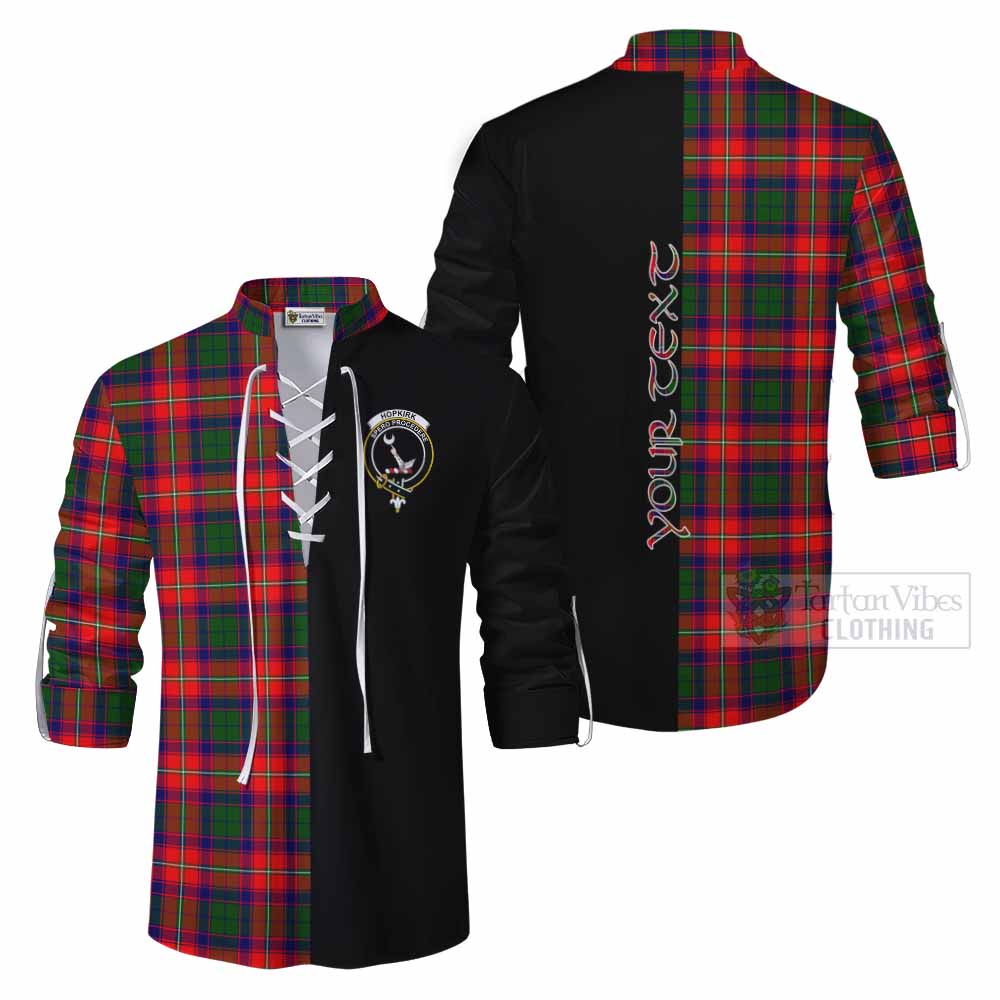 Tartan Vibes Clothing Hopkirk Tartan Ghillie Kilt Shirt with Family Crest and Half Of Me Style