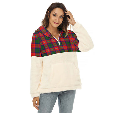 Hopkirk Tartan Women's Borg Fleece Hoodie With Half Zip