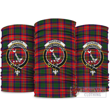 Hopkirk Tartan Neck Gaiters, Tartan Bandanas, Tartan Head Band with Family Crest