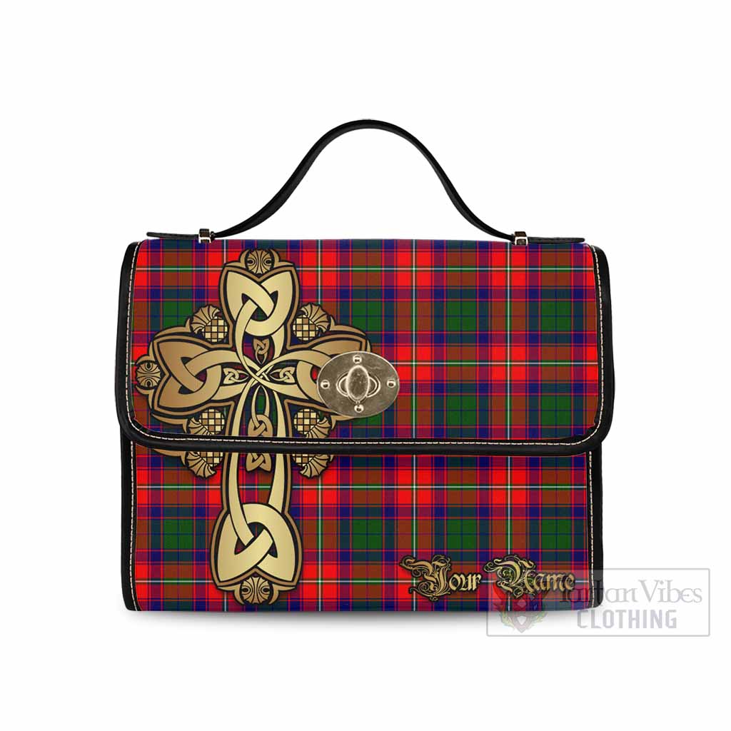 Tartan Vibes Clothing Hopkirk Tartan Waterproof Canvas Bag Golden Thistle Celtic Cross Style