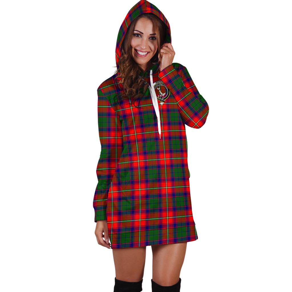 Hopkirk Tartan Hoodie Dress with Family Crest - Tartan Vibes Clothing