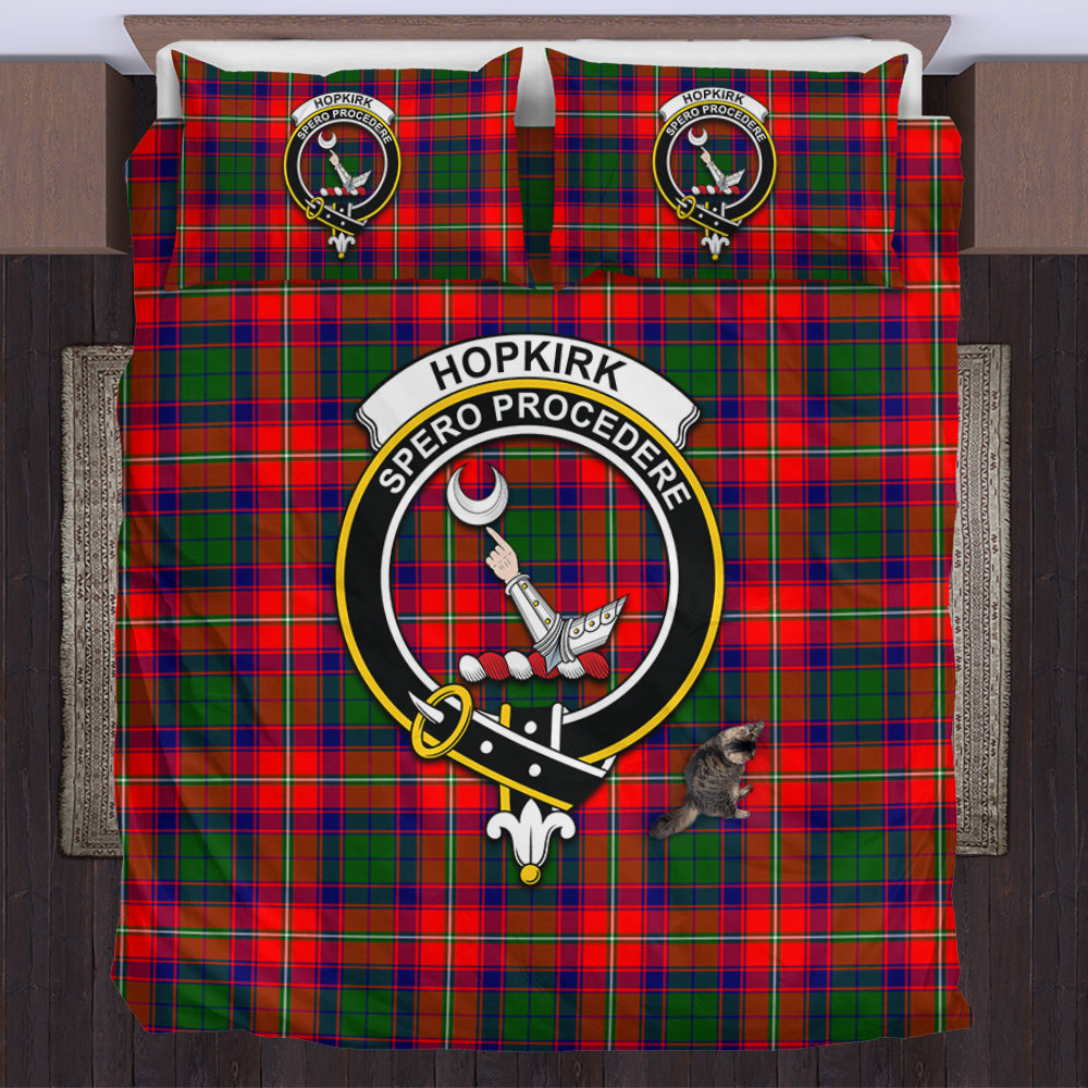 Hopkirk Tartan Bedding Set with Family Crest US Bedding Set - Tartan Vibes Clothing