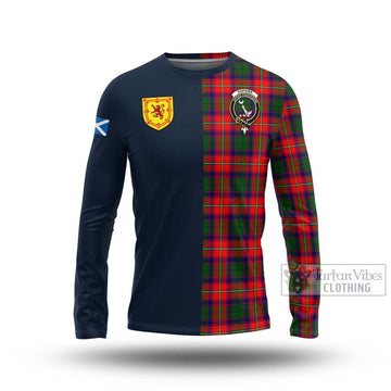 Hopkirk Tartan Long Sleeve T-Shirt Alba with Scottish Lion Royal Arm Half Style