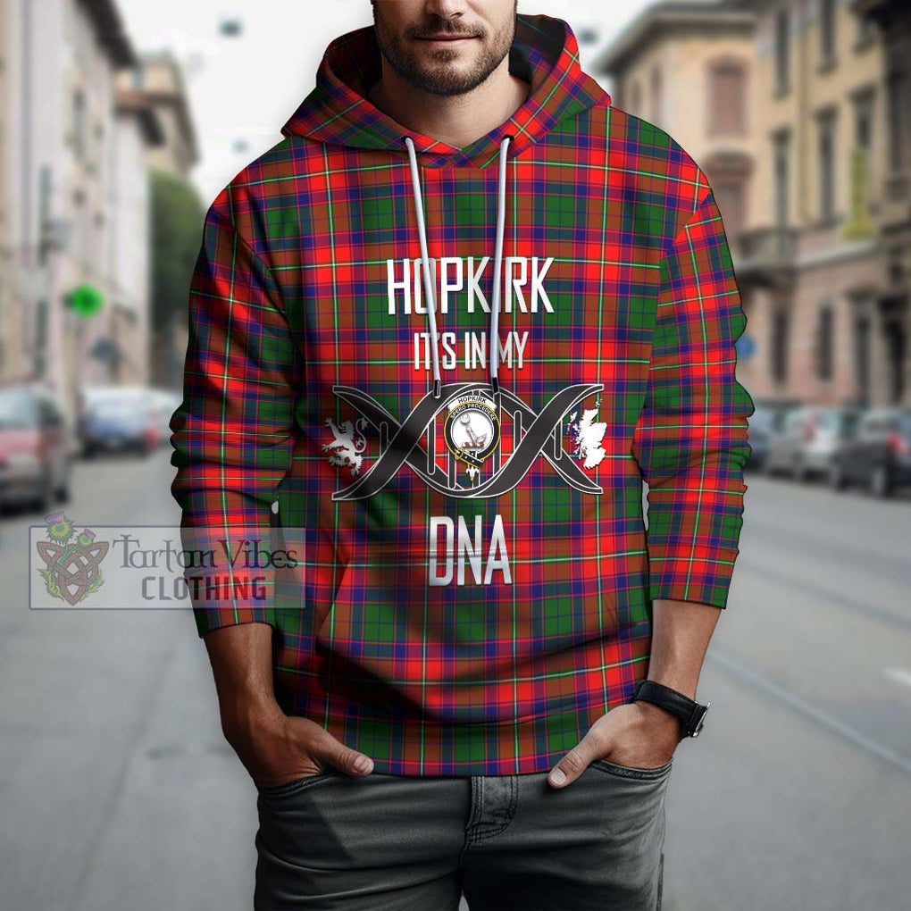 Hopkirk Tartan Hoodie with Family Crest DNA In Me Style Pullover Hoodie - Tartanvibesclothing Shop