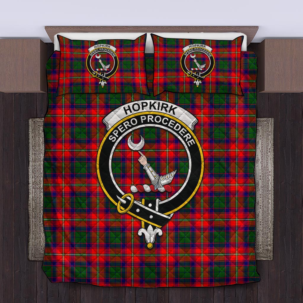 Hopkirk Tartan Quilt Bed Set with Family Crest Twin - Tartan Vibes Clothing