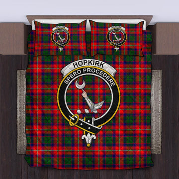 Hopkirk Tartan Quilt Bed Set with Family Crest