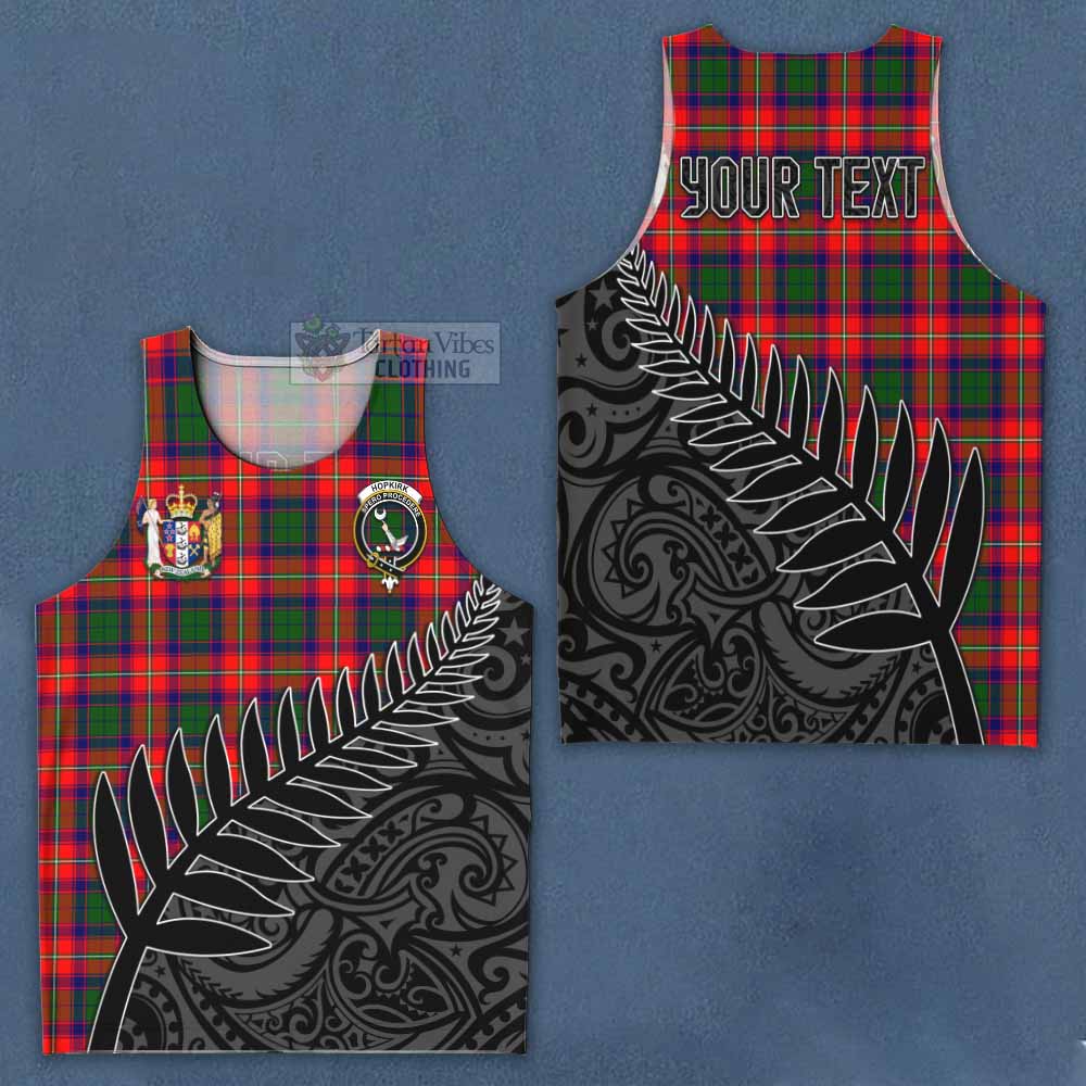 Tartan Vibes Clothing Hopkirk Crest Tartan Men's Tank Top with New Zealand Silver Fern Half Style