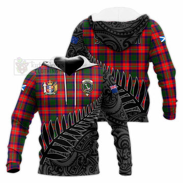 Hopkirk Crest Tartan Knitted Hoodie with New Zealand Silver Fern Half Style