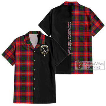 Hopkirk Tartan Short Sleeve Button Shirt with Family Crest and Half Of Me Style