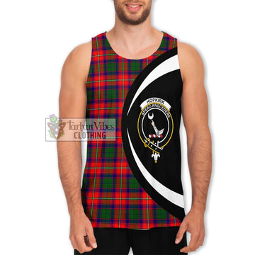 Hopkirk Tartan Men's Tank Top with Family Crest Circle Style