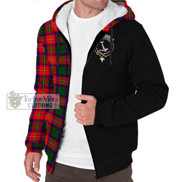 Hopkirk Tartan Sherpa Hoodie with Family Crest and Half Of Me Style