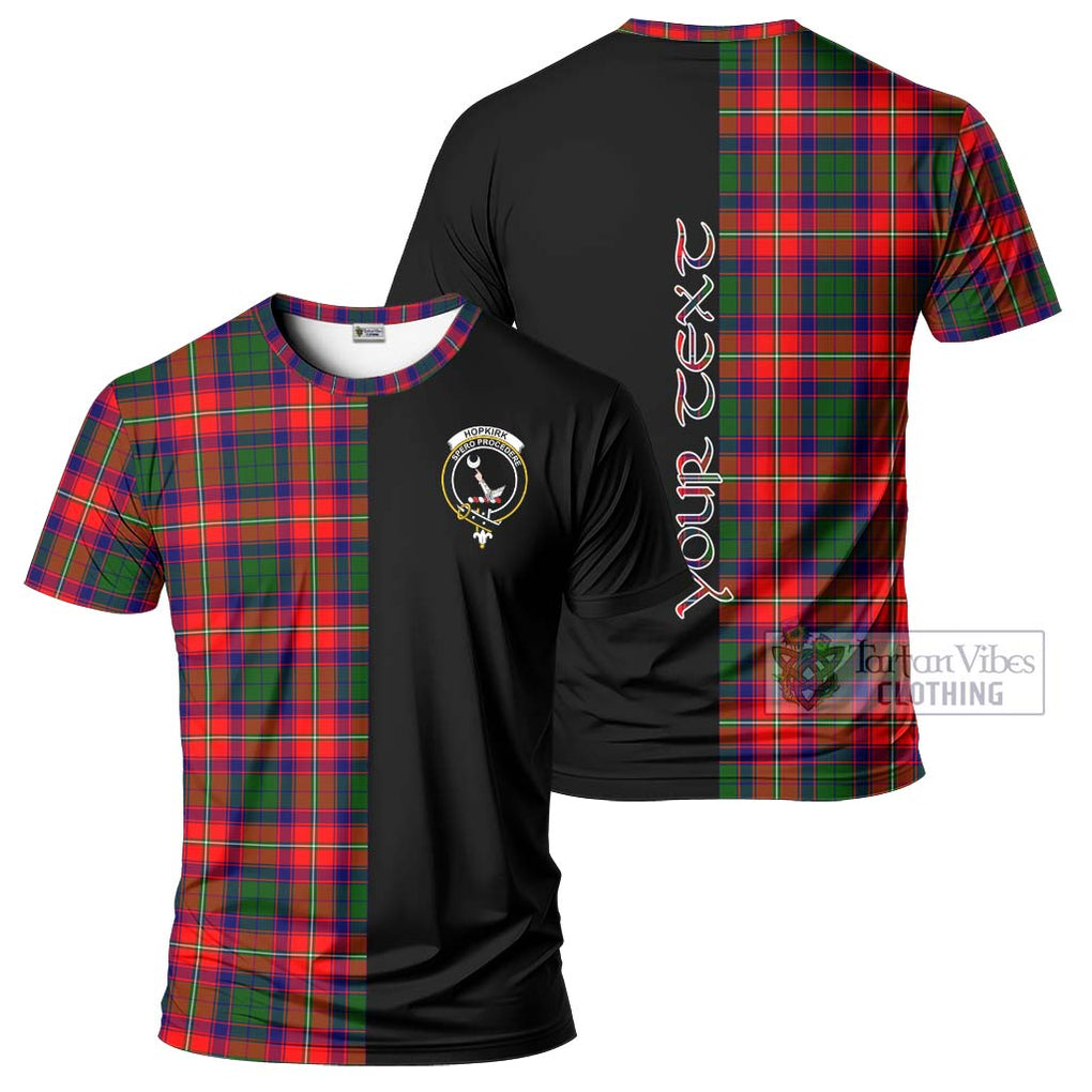 Hopkirk Tartan T-Shirt with Family Crest and Half Of Me Style Kid's Shirt - Tartanvibesclothing Shop