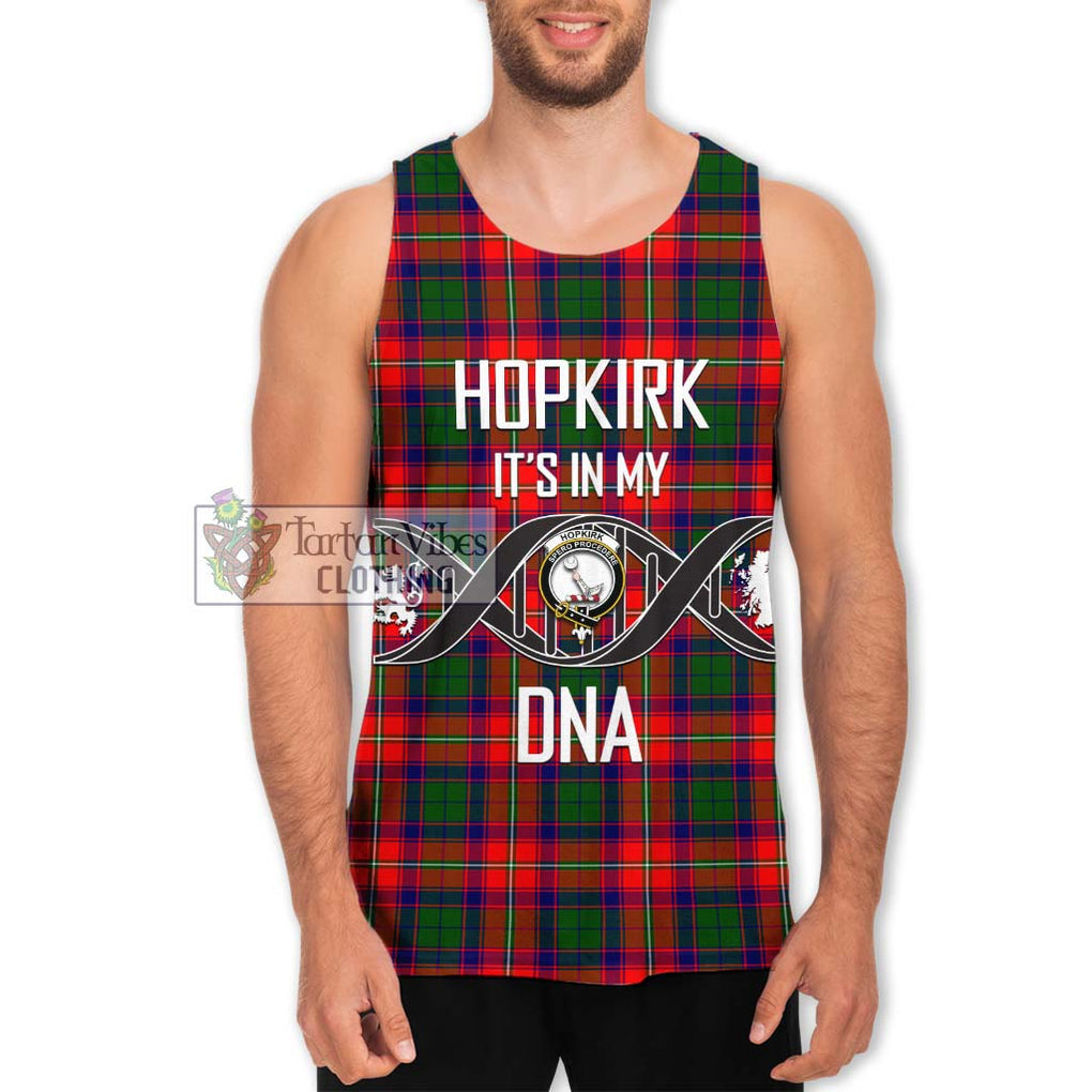 Hopkirk Tartan Men's Tank Top with Family Crest DNA In Me Style Men - Tartanvibesclothing Shop