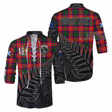 Hopkirk Crest Tartan Ghillie Kilt Shirt with New Zealand Silver Fern Half Style