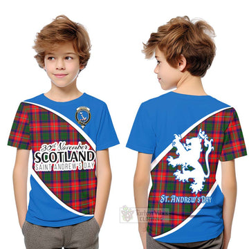 Hopkirk Family Crest Tartan Kid T-Shirt Celebrate Saint Andrew's Day in Style