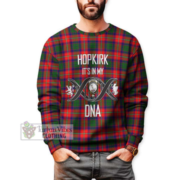 Hopkirk Tartan Sweatshirt with Family Crest DNA In Me Style