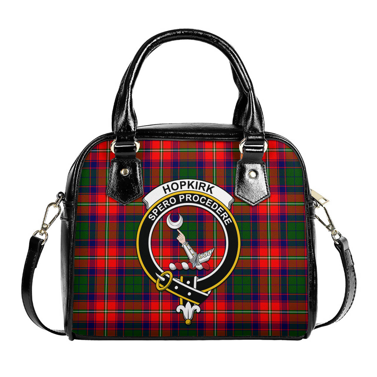 Hopkirk Tartan Shoulder Handbags with Family Crest One Size 6*25*22 cm - Tartanvibesclothing