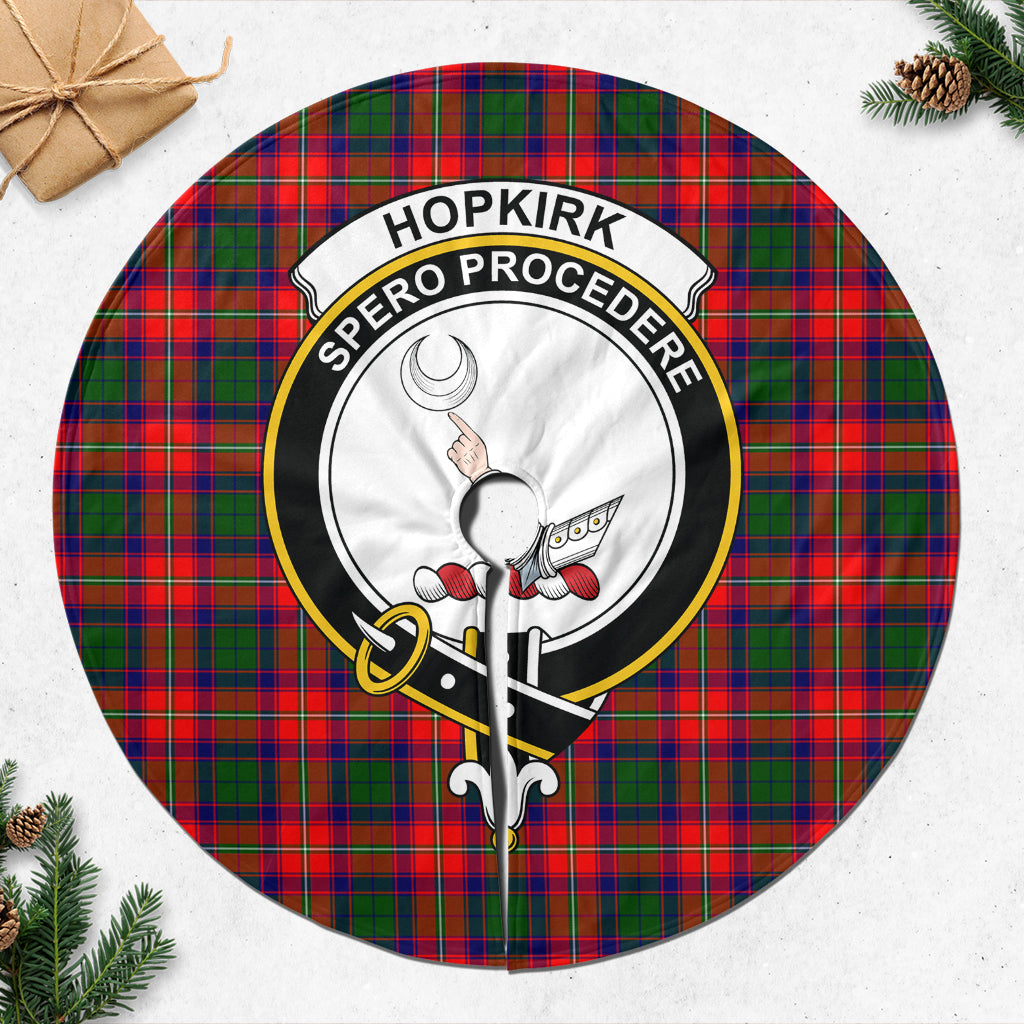 Hopkirk Tartan Christmas Tree Skirt with Family Crest - Tartanvibesclothing