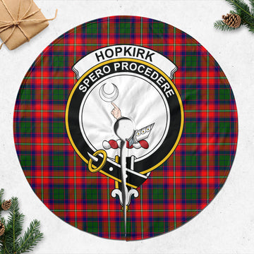 Hopkirk Tartan Christmas Tree Skirt with Family Crest