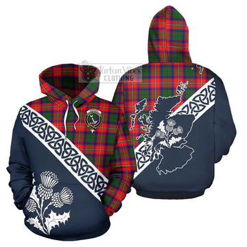 Hopkirk Tartan Hoodie Featuring Thistle and Scotland Map