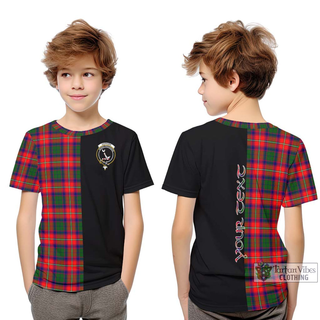 Hopkirk Tartan Kid T-Shirt with Family Crest and Half Of Me Style Youth XL Size14 - Tartanvibesclothing Shop