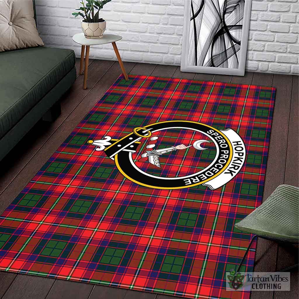 Tartan Vibes Clothing Hopkirk Tartan Area Rug with Family Crest