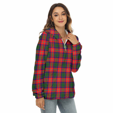 Hopkirk Tartan Women's Borg  Half Zip Fleece Hoodie