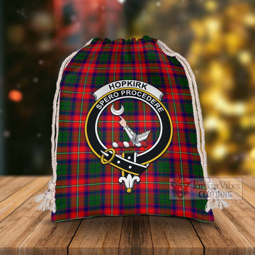 Hopkirk Tartan Christmas Santa's Bag with Family Crest