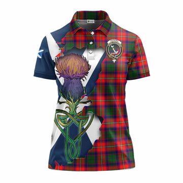 Hopkirk Tartan Family Crest Women's Polo Shirt Scottish Thistle Celtic Inspired Women - Tartan Vibes Clothing