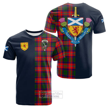 Hopkirk Tartan Cotton T-shirt Alba with Scottish Lion Royal Arm Half Style