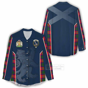 Hopkirk Tartan Women's Casual Shirt with Family Crest and Lion Rampant Vibes Sport Style