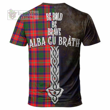 Hopkirk Tartan Family Crest T-Shirt Alba Gu Brath Be Brave Lion Ancient Style - Tartan Vibes Clothing