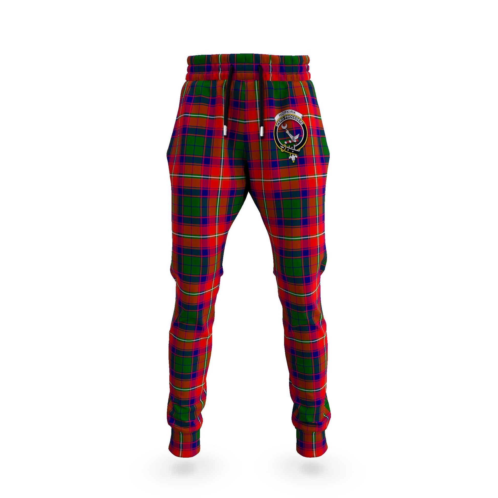 Hopkirk Tartan Joggers Pants with Family Crest 5XL - Tartan Vibes Clothing