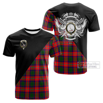 Hopkirk Tartan Cotton T-shirt with Family Crest and Military Logo Style