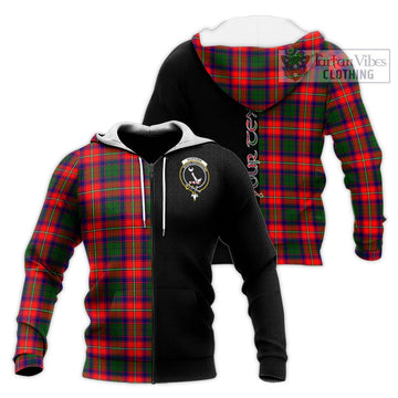 Hopkirk Tartan Knitted Hoodie with Family Crest and Half Of Me Style