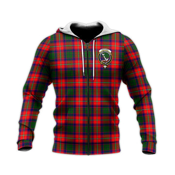 Hopkirk Tartan Knitted Hoodie with Family Crest