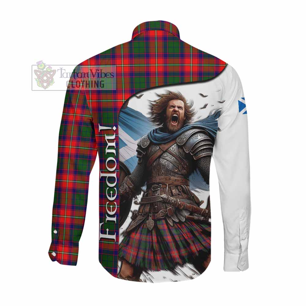 Tartan Vibes Clothing Hopkirk Crest Tartan Long Sleeve Button Shirt Inspired by the Freedom of Scottish Warrior